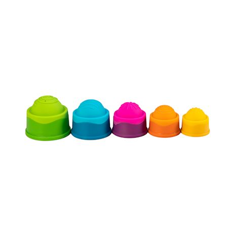 Fat Brain Dimpl Duo Stack Bundle - 2 Piece Combo Baby Toy Activity Set, BPA Free Silicone Poppers